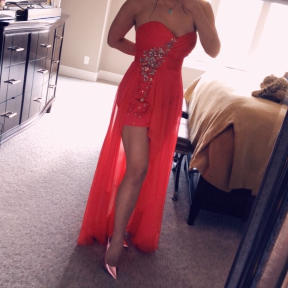 Like New- Custom high-low prom dress